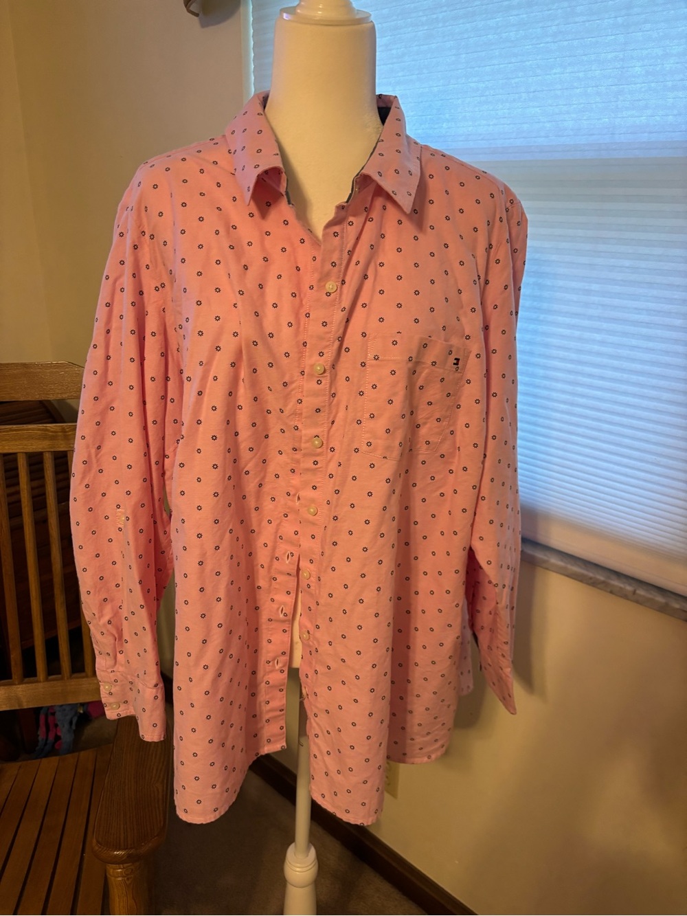 Tommy Hilfiger Pink Long-Sleeve Button-Down Shirt